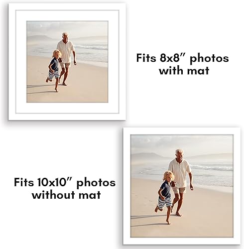 Vista 777 de Americanflat Portarretratos de 8 x 12 pulgadas con plexiglás pulido, juego de 2 portarretratos de 6 x 8 pulgadas con paspartú o para fotos de 8 x 12
