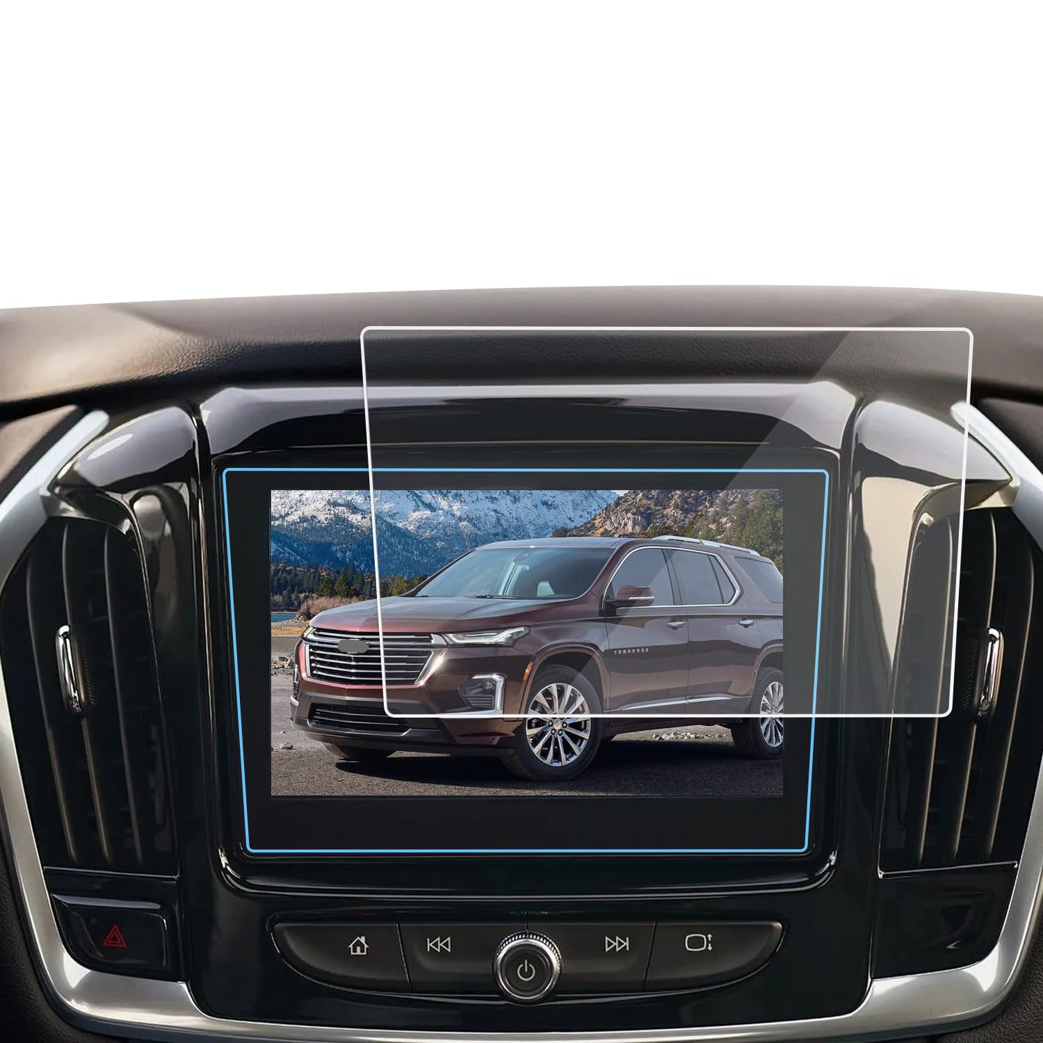 Tempered Glass Screen Protector for Chevrolet Traverse 2018-2023,Infotainment Navigation Screen Film Compatible With Traverse 2023 2022 2021 2020 Accessories - 8 inch