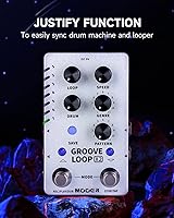 Vista 3 de MOOER Groove Looper Pedal Máquina de Tambor Estéreo Pedales de Bucle de Guitarra con 140 Minutos de Bucles, 121 Ritmos de Tambor, Software Editor