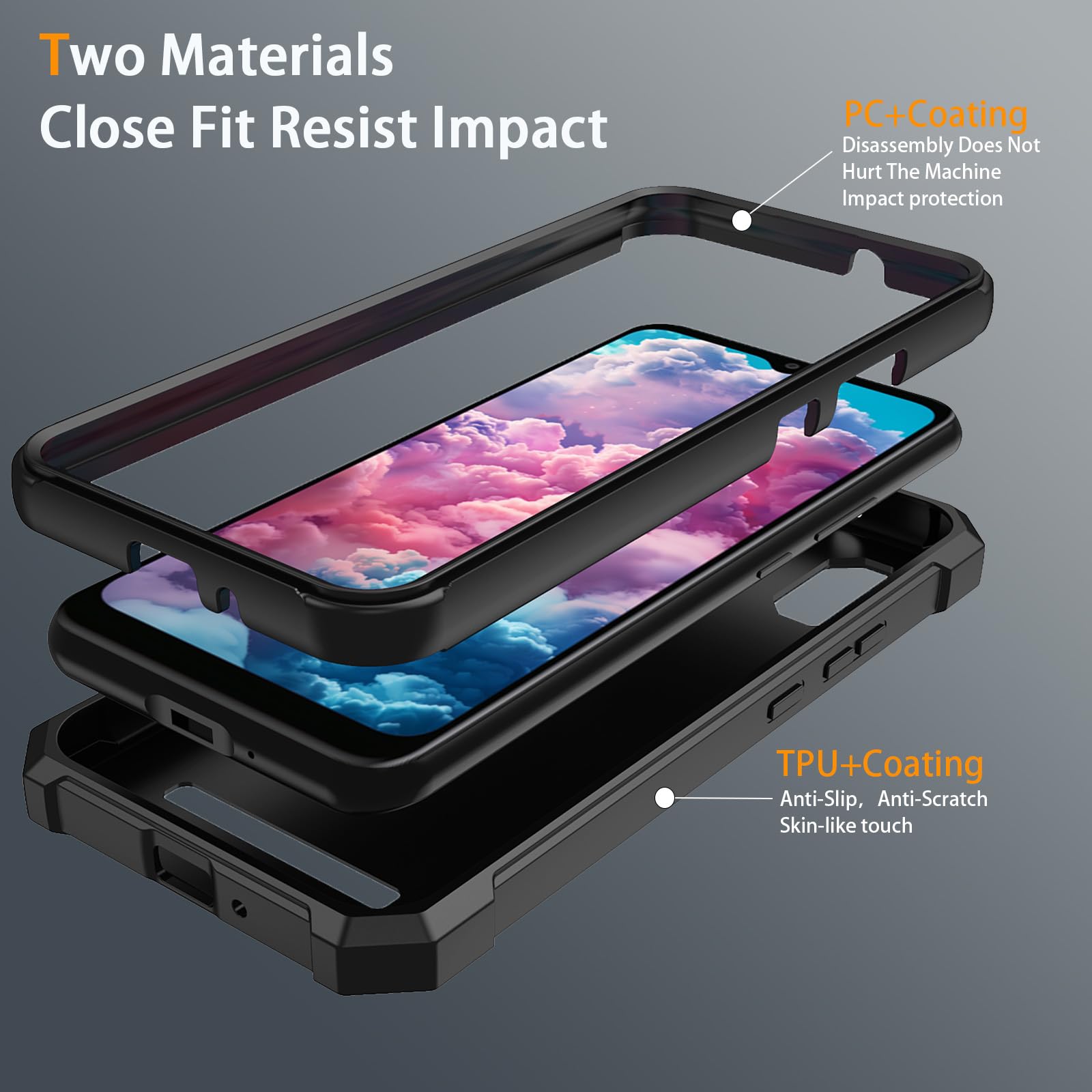 Custodia Per Cloud Mobile Stratus C8 Con Vetro Temperato 9H Incluso – Cover Ibrida PC + Silicone, Supporto Adesivo A Anello 360° E Magnete Per Auto