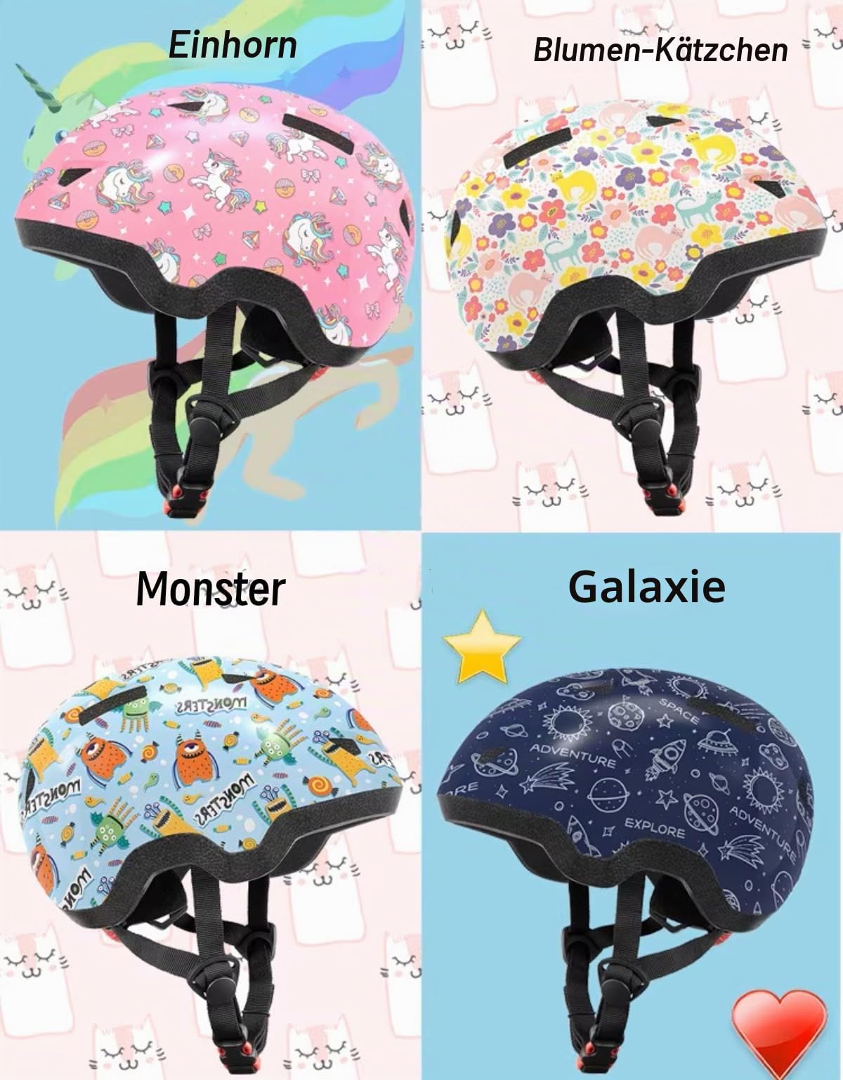 Kinderhelm für 1–8 Jahre, Kleinkindhelm für Säuglinge, Babys, bedruckte Charaktere, Kinder-Fahrradhelm für Jungen, Mädchen, Kinderhelme zum Radfahren, Roller, Skateboard, Skaten