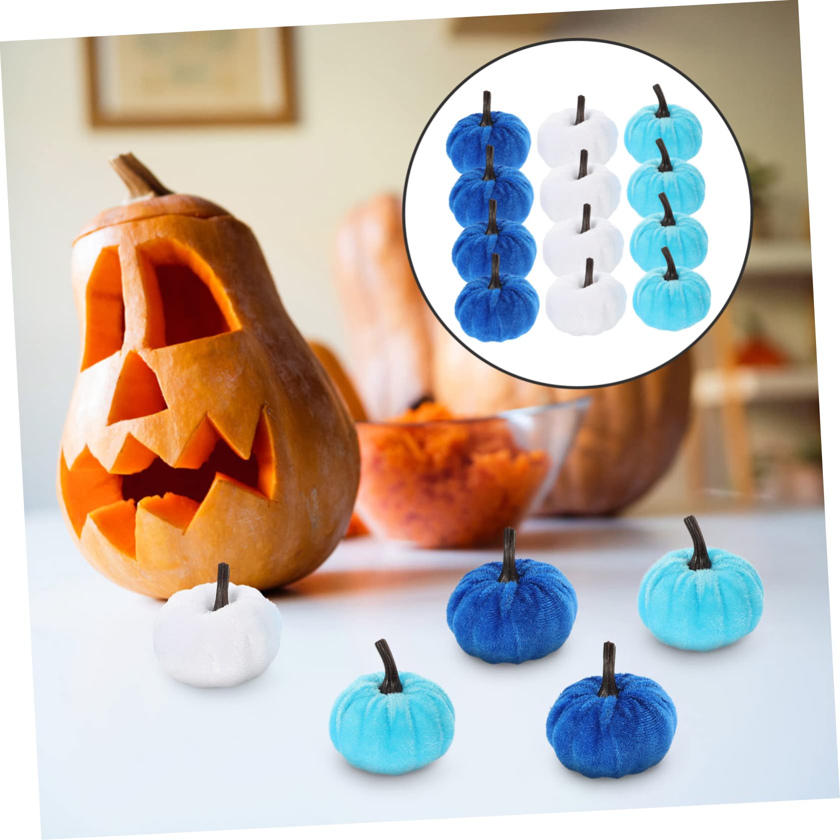 Cabilock 60 Piezas Calabaza de Franela de simulación Calabaza de simulación Juguete de Calabaza decoración Calabaza Halloween decoración Halloween casa DIY decoración artesanías de Calabaza