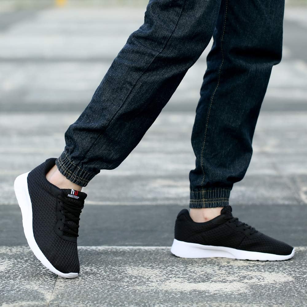 MAIITRIP Men's Running Shoes Sport Athletic Sneakers Gym Shoe,Black White,Size 11