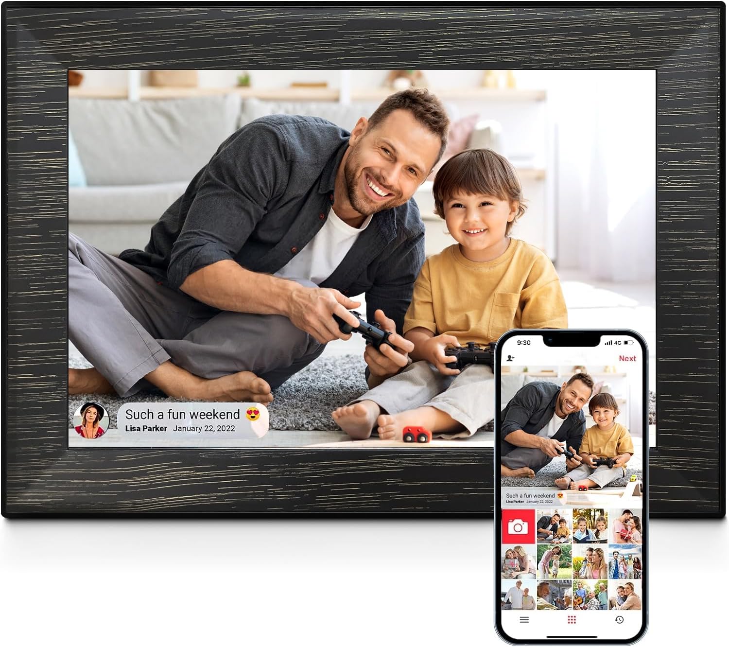 10.1 Inch Uhale WiFi Digital Picture Frame with 32GB Storage and 1280 * 800 IPS Touch Screen Easy Setup to Share Photo Video via Free APP, for Christmas