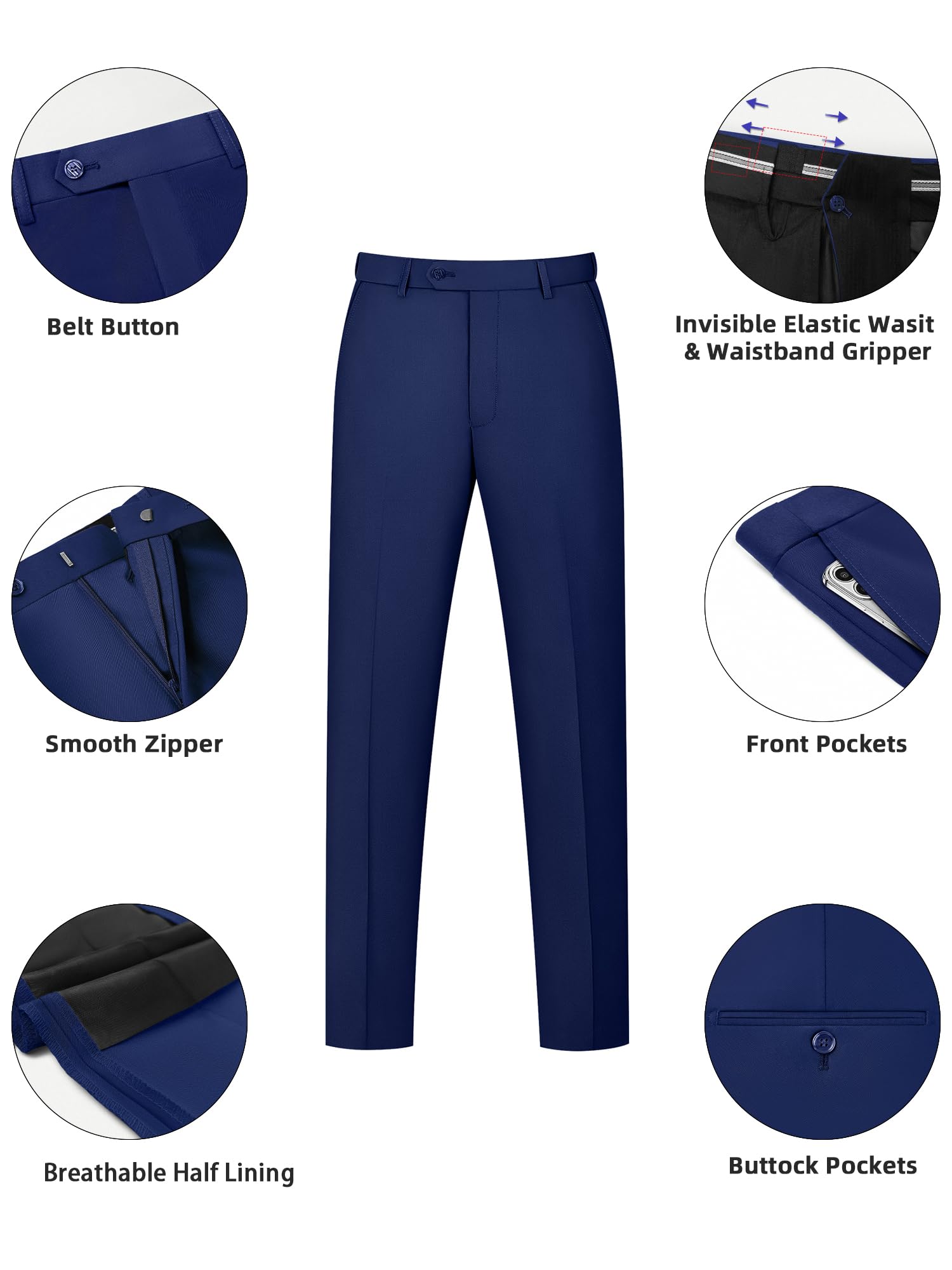Completo da uomo in 2 pezzi da uomo, con un bottone, slim fit, giacca e pantaloni, set smoking, per feste di matrimonio e affari