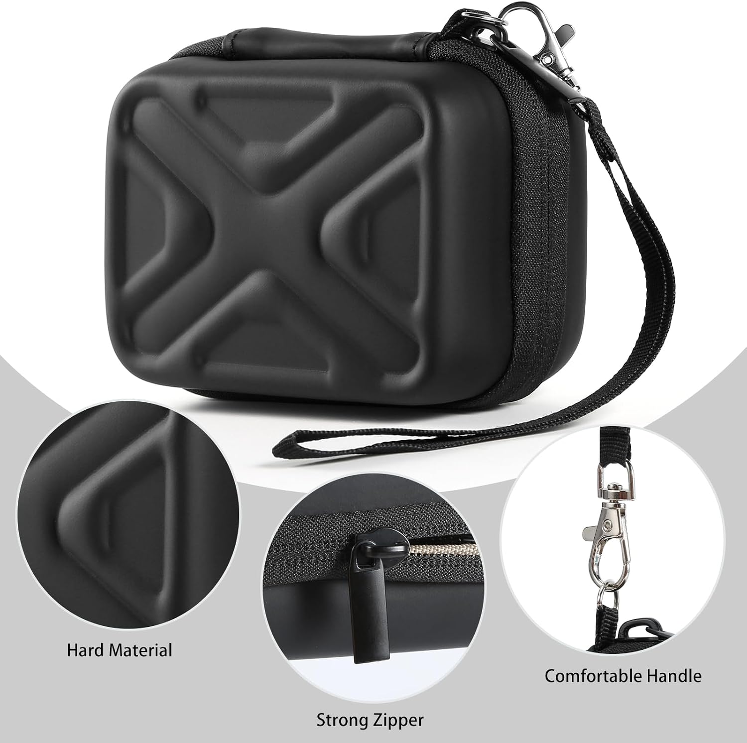 Camera Case for AbergBest 21 Mega Pixels 2.7" LCD Rechargeable HD/Kodak Pixpro/Canon PowerShot ELPH 180/190/Sony DSCW800/DSCW830 Cameras, Travel Carrying Protective Case for Digital Camera - Black