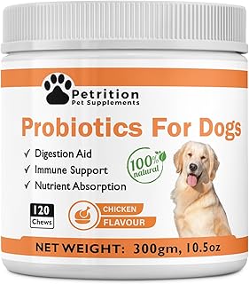 Petrition Probiotic Chews for Dogs - 120 Chews Chicken Flavour, Immune Support