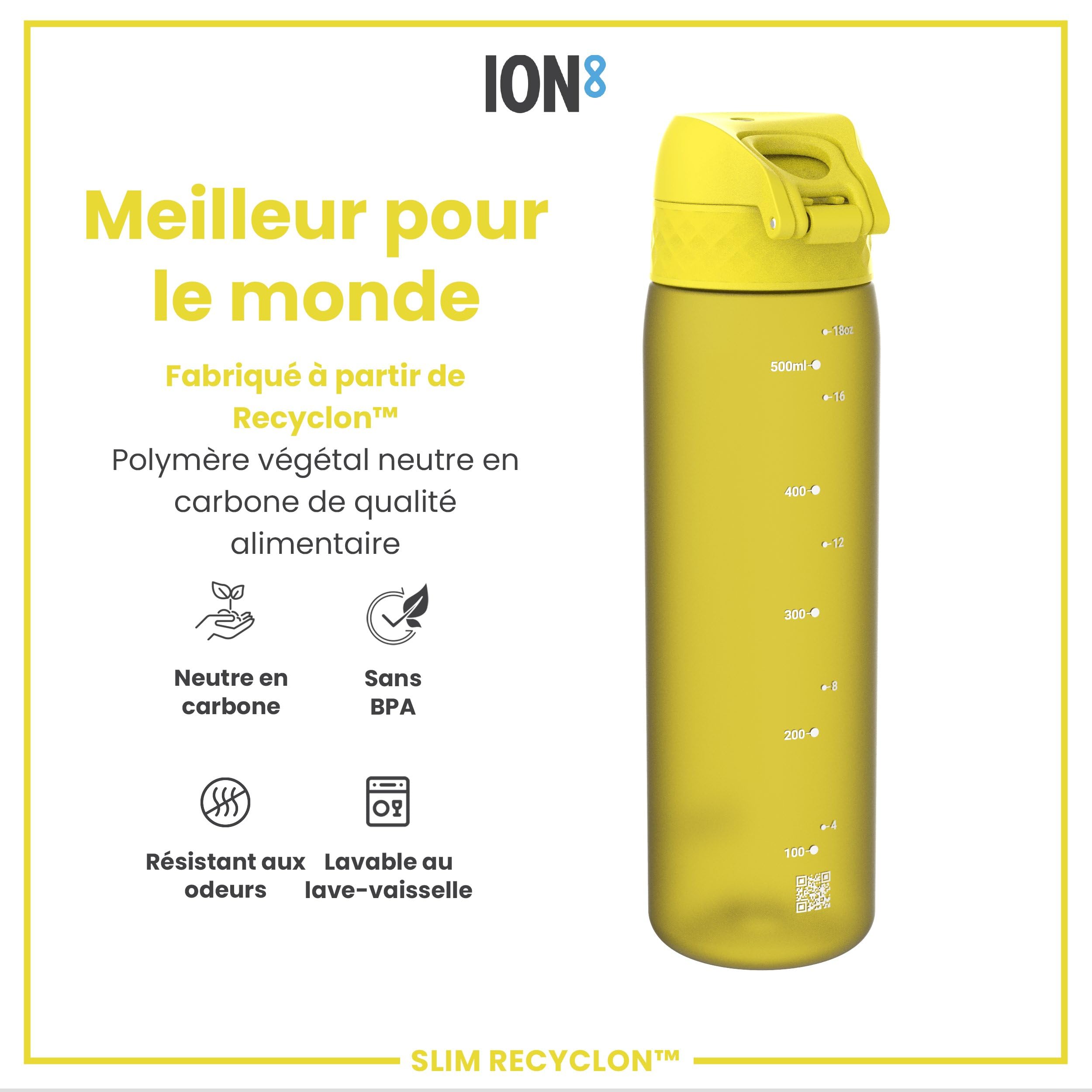 Gourde ION8 Pour Enfant – 350 Ml, Anti-fuite, Verrouillage Sécurisé, Sans BPA, Lavable Au Lave-vaisselle, Motif Hérissons