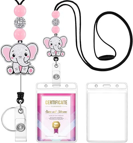 Miniatura 8 de Plifal Cordones para profesores para tarjetas de identificación, carrete retráctil, lindo y divertido diseño de tortuga de dibujos animados con