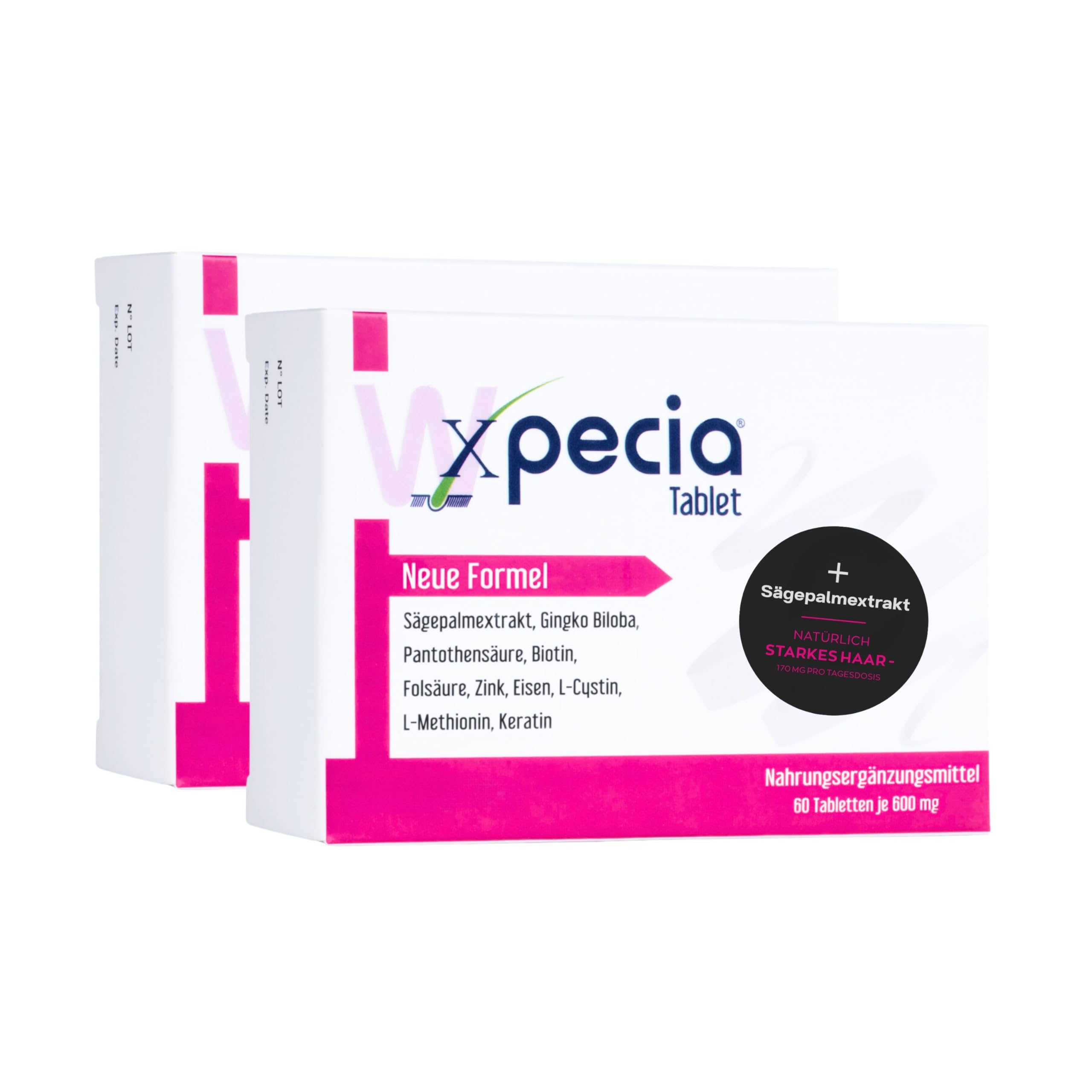 Xpecia DHT Blocker mit Biotin und Sägepalmextrakt - Gegen Haarausfall für Frauen - Ginko Wurzel, Haar Vitamine, Sägepalme - Haarwachstum beschleunigen - Nachbehandlung Haartransplantation