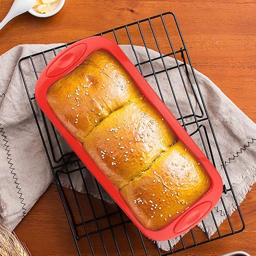 Miniatura 5 de SILIVO Moldes de silicona para pan y pan (paquete de 4) - Molde antiadherente de silicona para hornear para pan casero, pan y pastel de carne