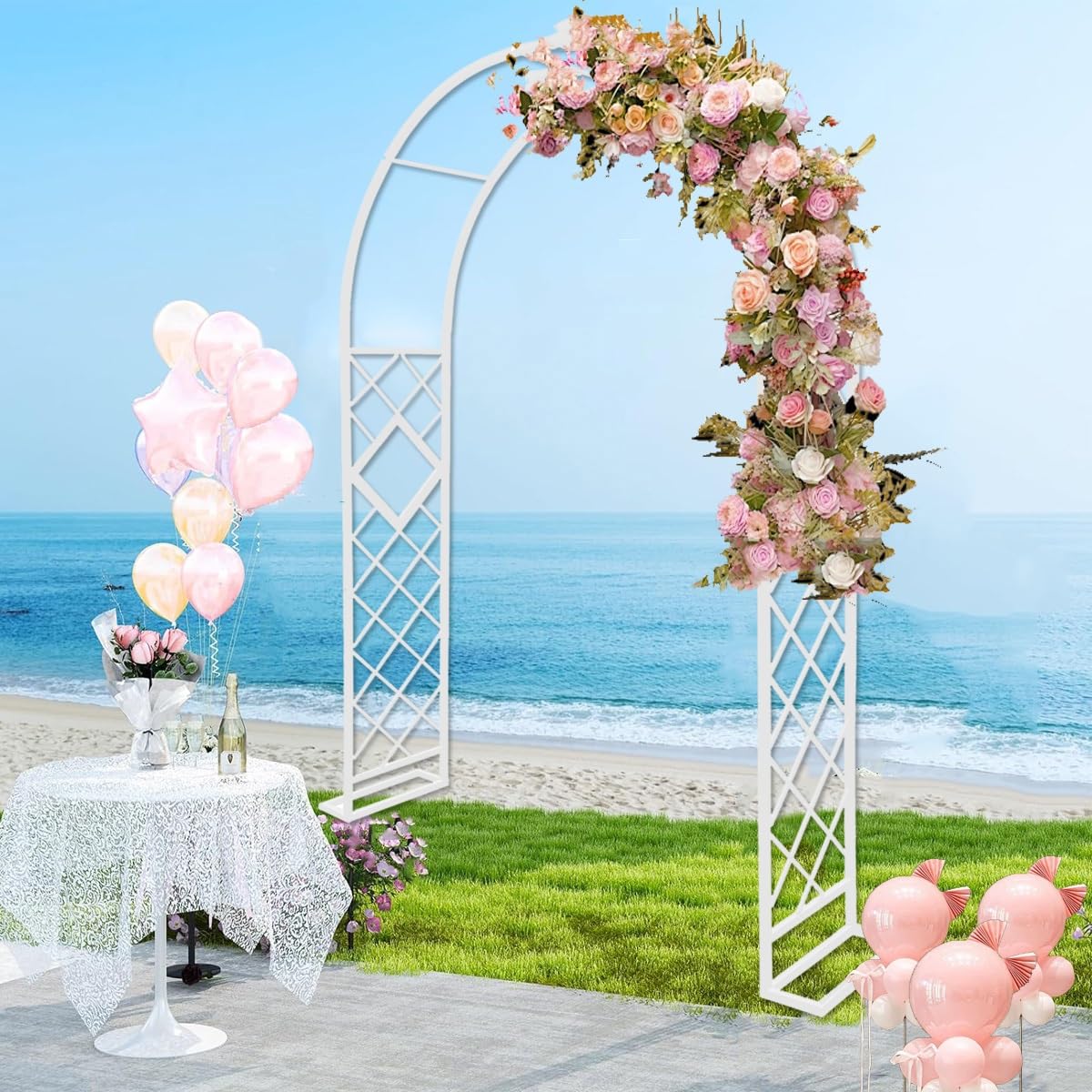Arche de mariage en acier robuste pour décoration de jardin élégante