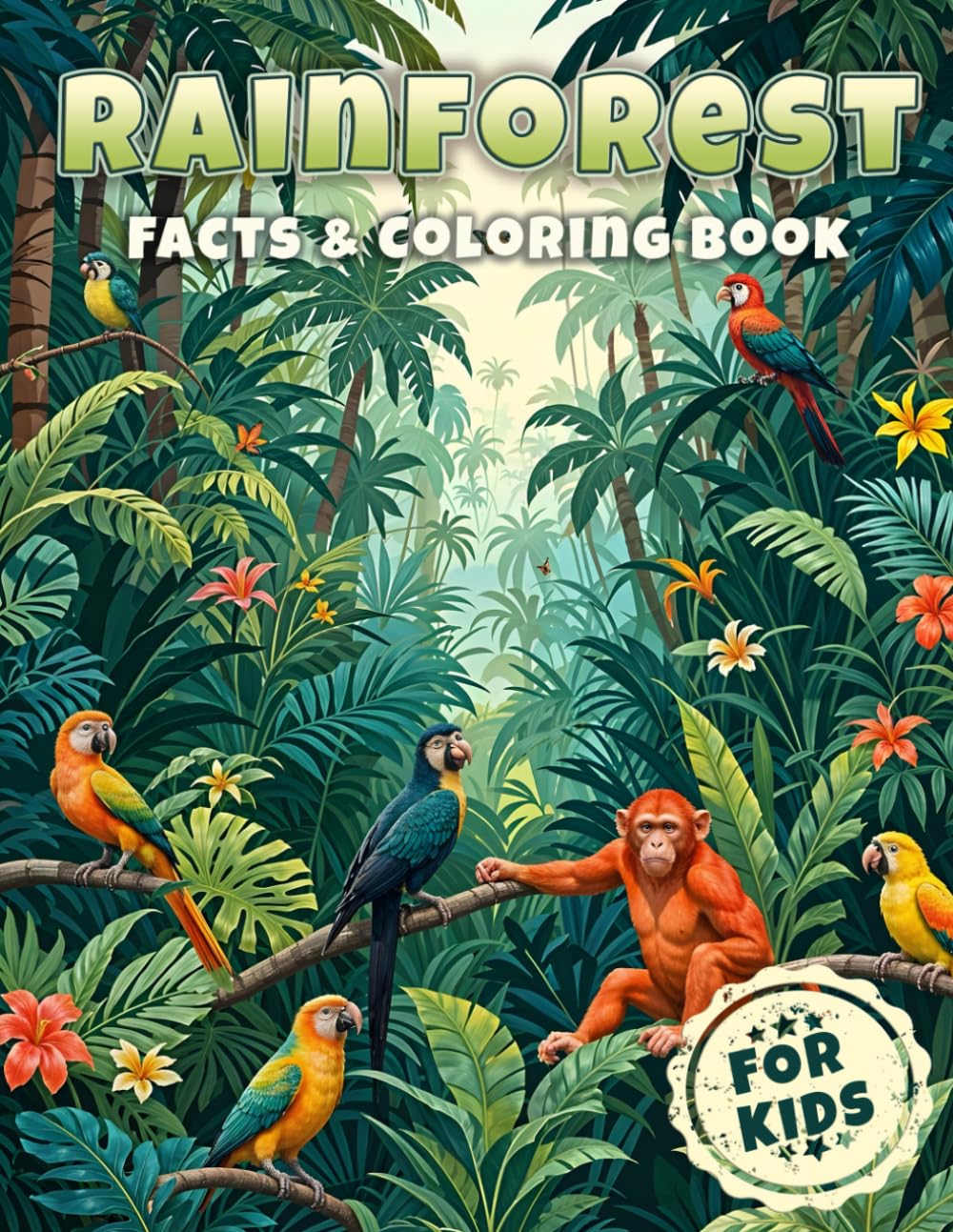 Rainforest Facts & Coloring Book: Interesting Facts about Animals, Insects, Climate in the Rain Forest for Kids | Learn Book about Jungle for Children (Facts & Coloring Books for Kids)
