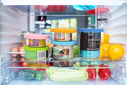 Miniatura 6 de Comtim Fundas para latas de mascotaspaquete de 6 tapas de silicona para latas de comida para perros y gatostamaño universal que se adapta a la