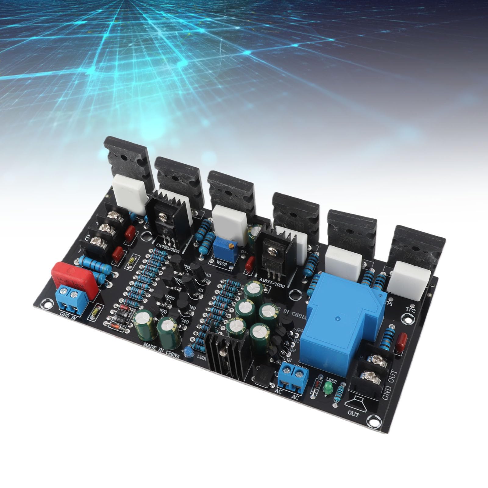 Fabater Placa Amplificadora de Potencia, Canal único de 300 W con Circuito de Protección de Altavoz Módulo Amplificador de Potencia de Audio con Amplio Rango de Voltaje DC 20 12 V para Sistemas de