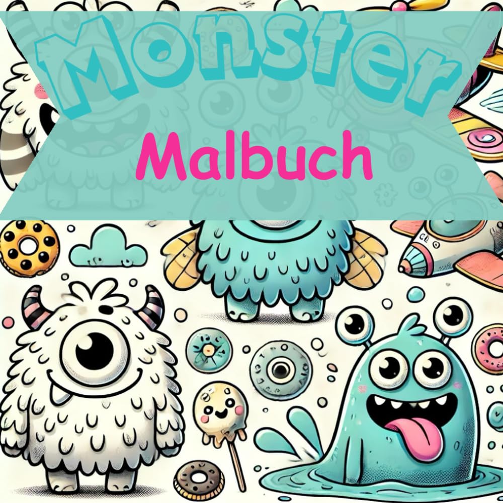 Süße Monster Malbuch: Fröhliche und lustige Monster-Motive zum Ausmalen – Ideal für Kinder ab 3 Jahren