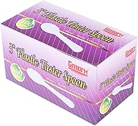 Vista 6 de Gmark - 100 cucharas de plástico extra resistentes, de 3 pulgadas, varios colores, para alimentos congelados, postre de helado blanco, 1 caja