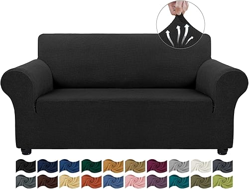 Asnomy Fundas de sofá para sofá de 2 cojines, fundas elásticas para sofá biplaza, fundas protectoras para mascotas, fundas de muebles para perros,