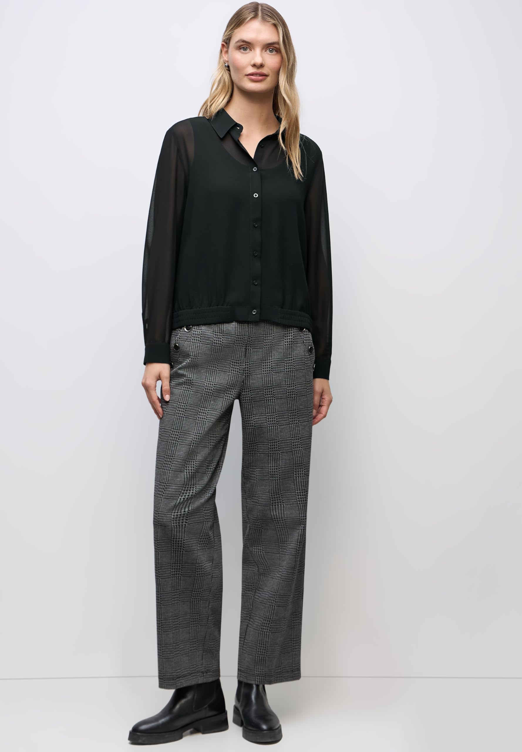 Street One Damen Chiffon Hemdbluse