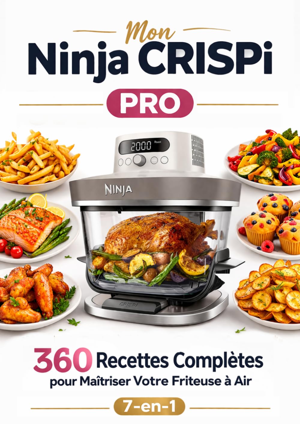 Mon Ninja Crispi Pro: 360 Recettes Complètes pour Maîtriser Votre Friteuse à Air 7-en-1