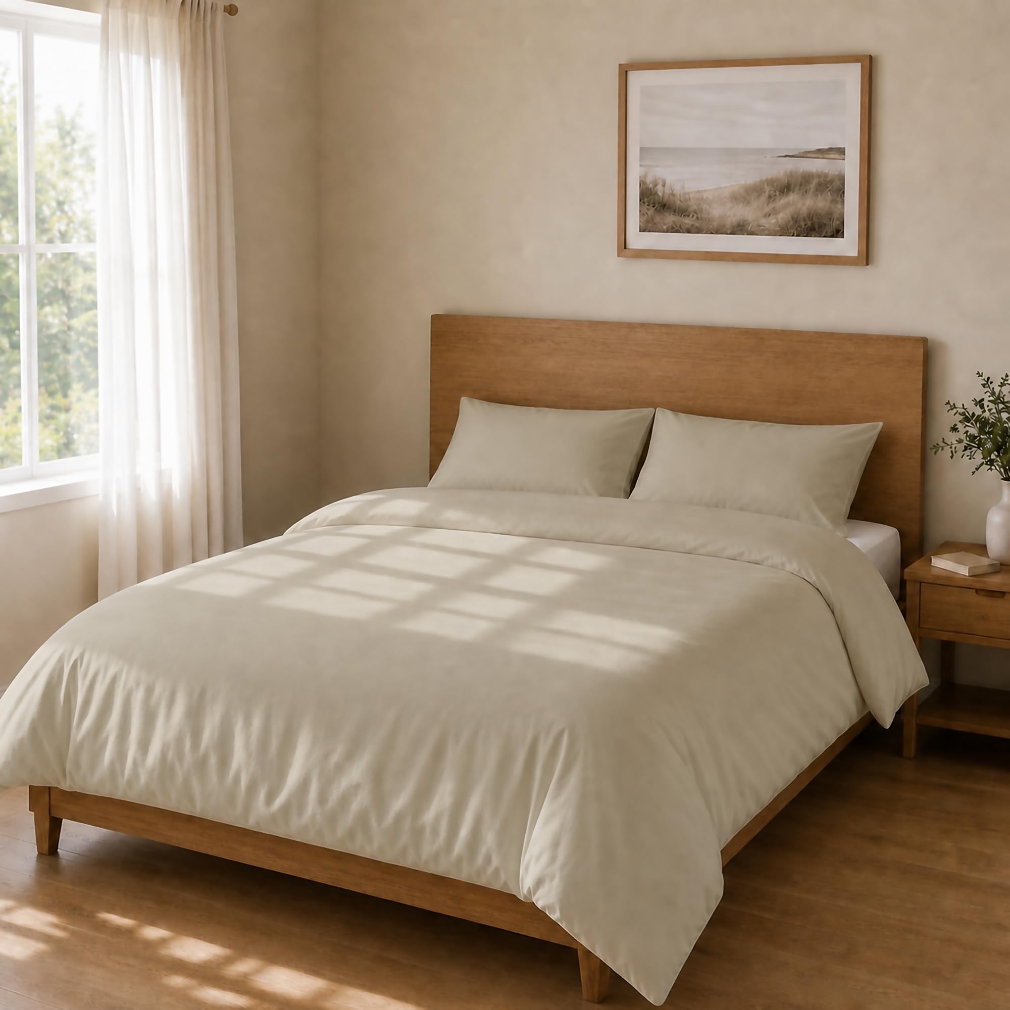 Homebliss Microfibre Bed Linen Duvet Cover 260 x 240 cm + 45 x 75 cm, 2 Pieces, Taupe