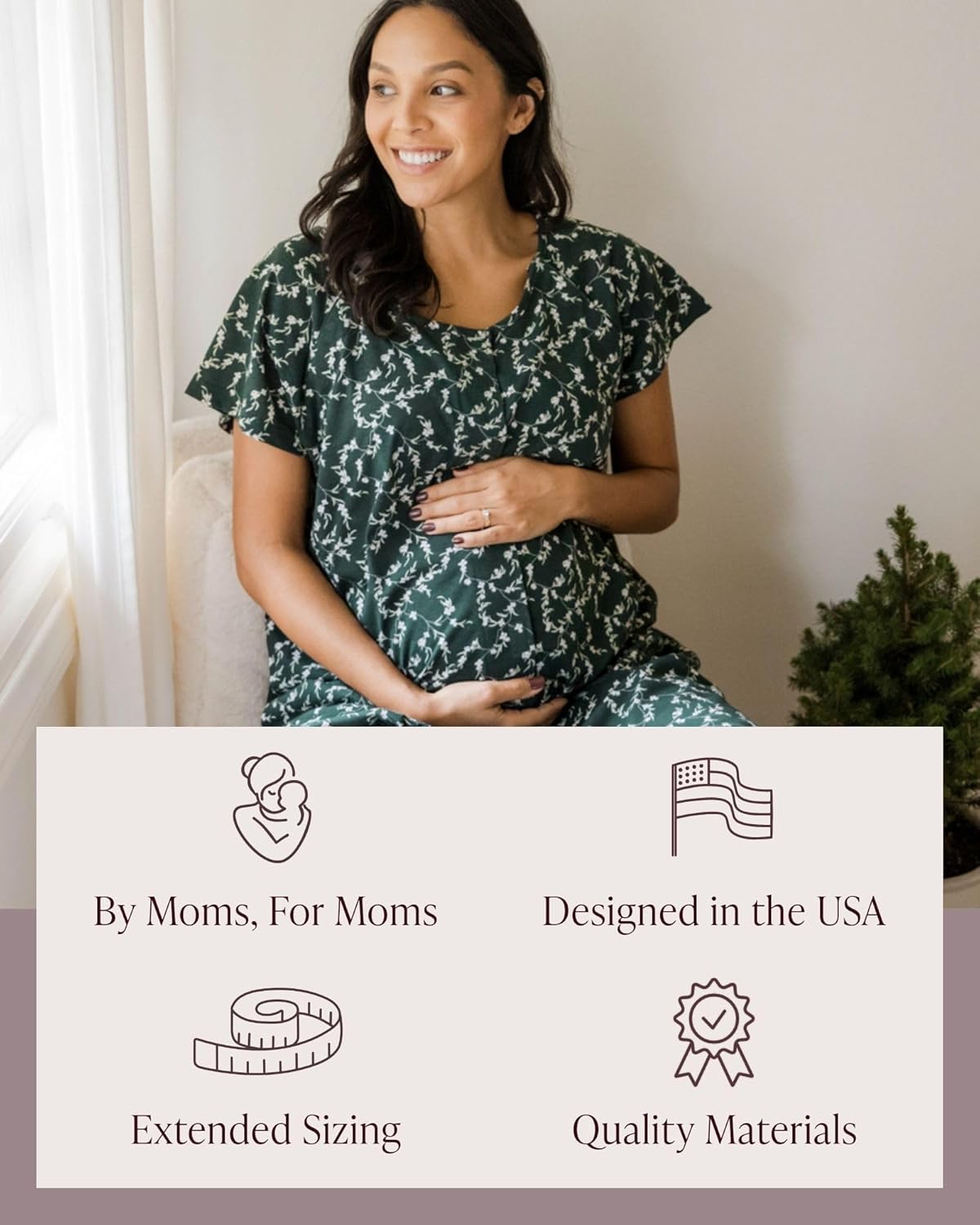 Kindred Bravely Labor and Delivery Gown, 3 in 1 Hospital Gowns for Women Labor Delivery - Image 5