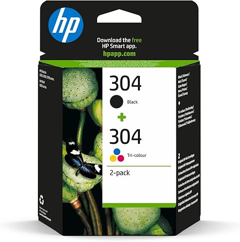 HP 304 Black/Tri-colour Original Ink Cartridge (3JB05AE) - Works with: HP DeskJet 2622, 2634, 2630, 3764, 3760, 2633, 2632, 3750, 3762, HP ENVY 5032, 5030, 5020