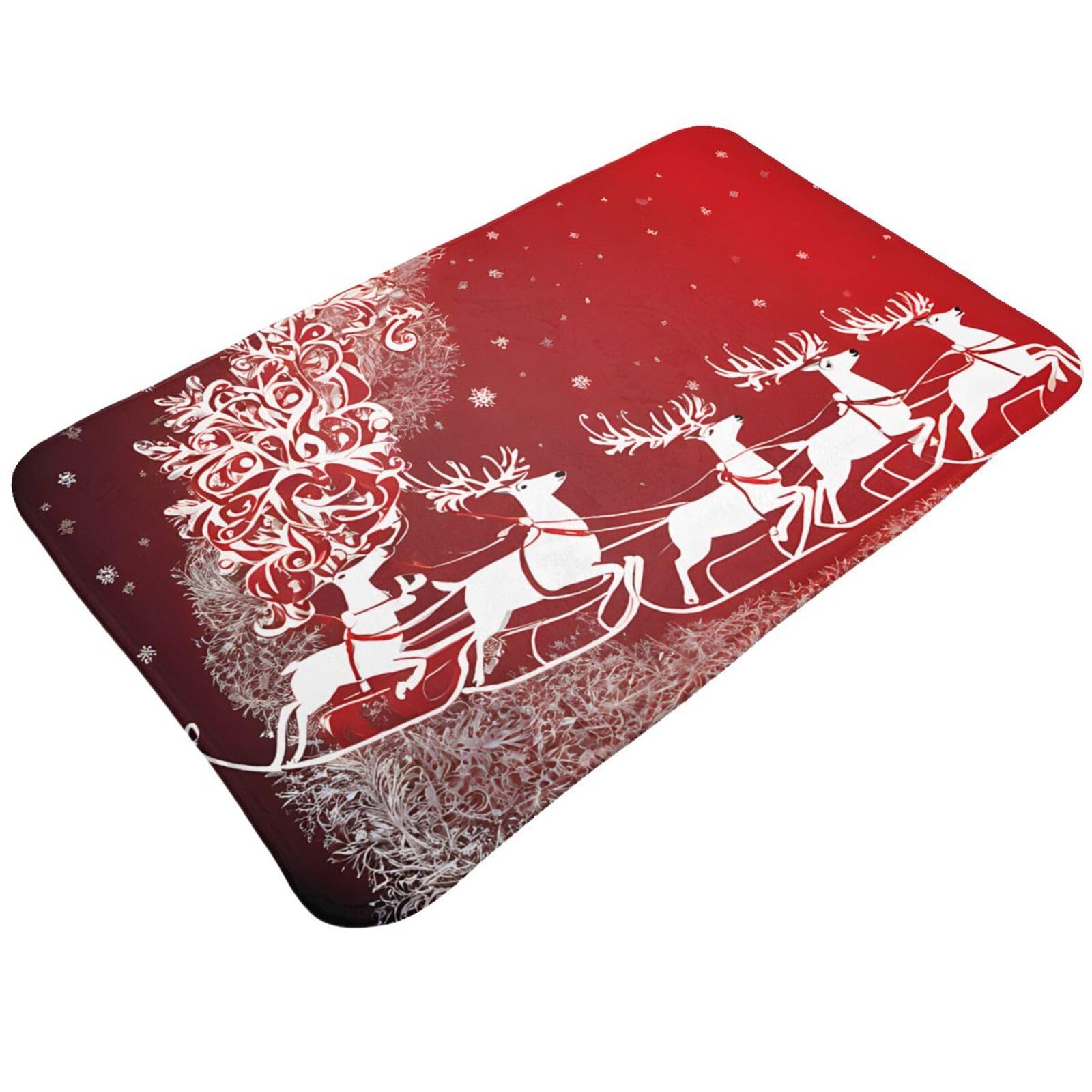 Christmas Magic Print Living Room Bathroom Kitchen Anti Slip and Absorbent Carpet, Indoor Entrance Door Muddy Floor Mat, Ultra Soft Washable Carpet 21x31.5 Inches