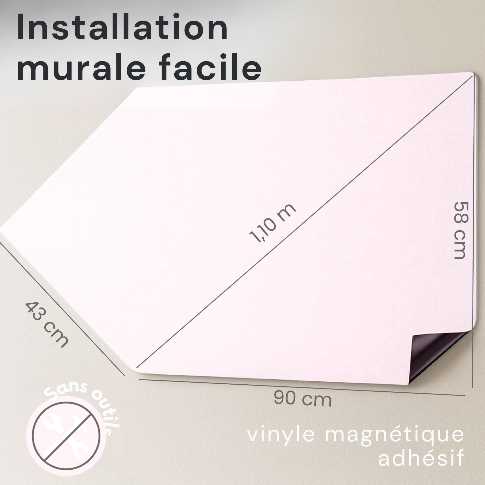 tableau magnetique enfant – tableau magnétique mural enfant en forme d’arche, tableau mural adhésif et réutilisable (Rose coton)