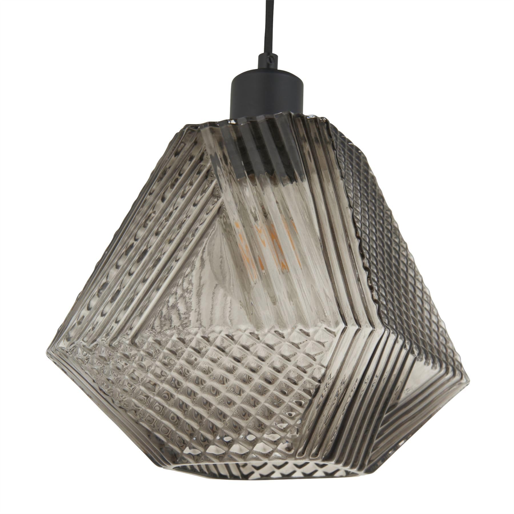 Lens Smoke Glass Easy Fit Glass Pendant Shade