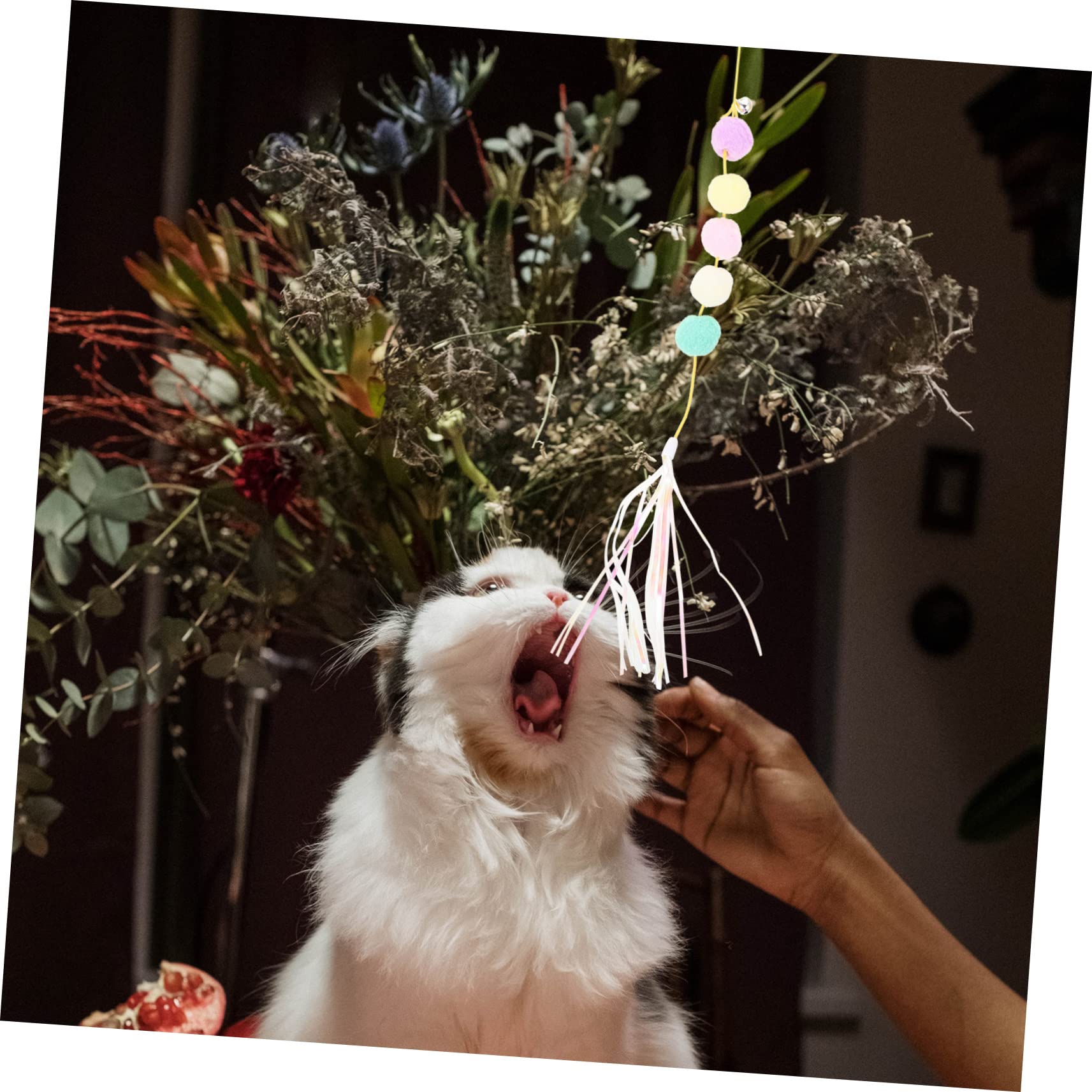 Happyyami 20stücke Katzen Spielzeug Interaktive Türhängende Schnur Spielzeuge Für Katzen Bunte Und Unterhaltsame Katzenangel Mit Feder Geräuschpapier Und Plüschfiguren Zur