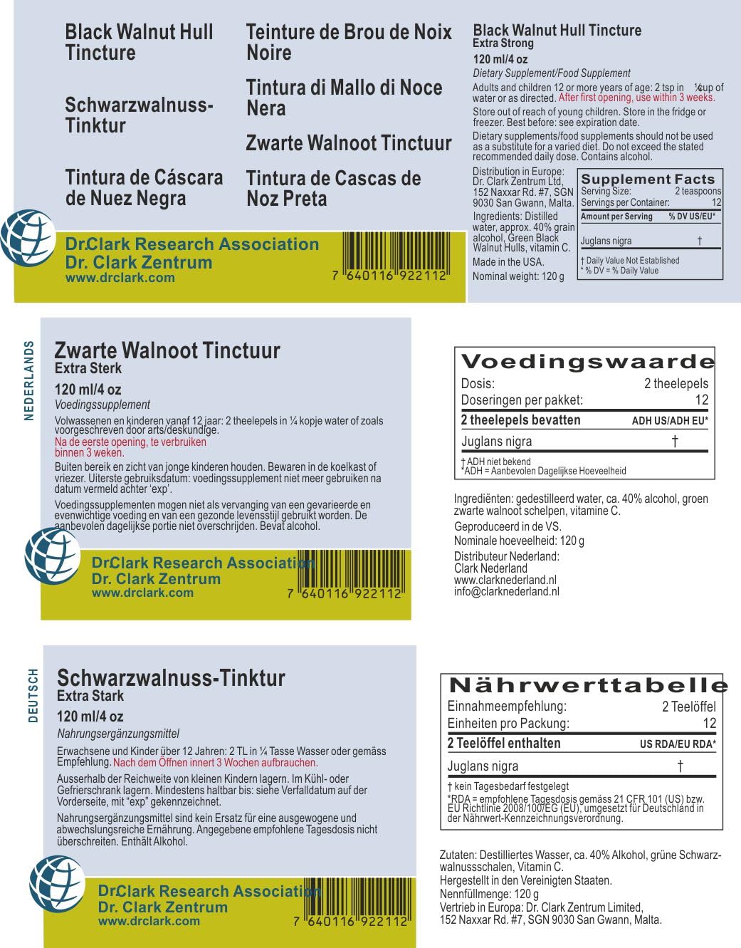 Nalewka z orzecha czarnego 120 ml Ekstra mocna wg Dr Hulda Clark