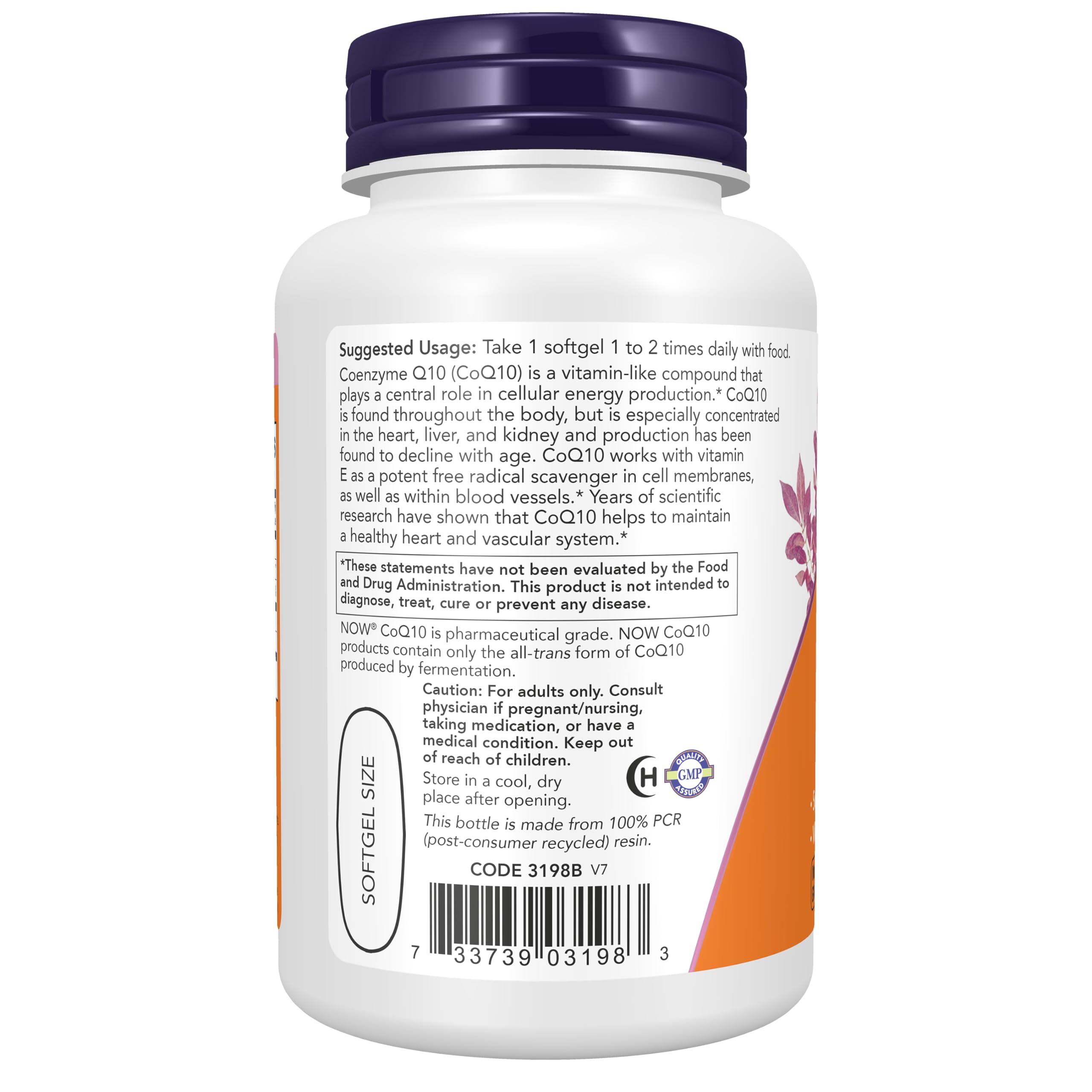 Now Supplements, CoQ10 400 mg, Pharmaceutical Grade, 60 Softgels — Amazon image 3