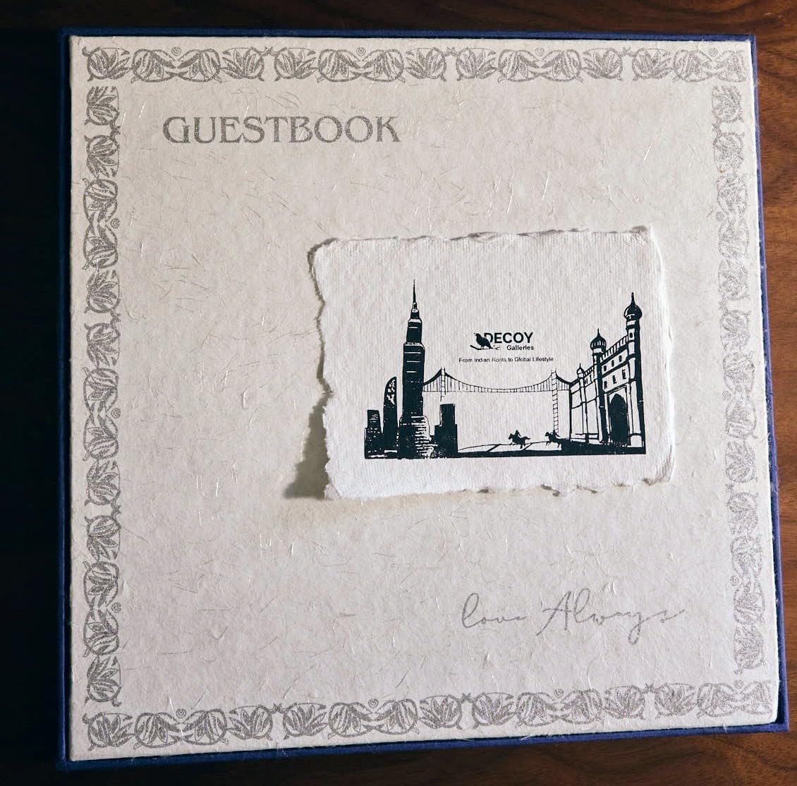 Premium Wedding Guestbook | Our Large 12x12 White Silk Guest Book with Silver Lotus Foil | Designed to Honor Love, Celebration and Remembrance