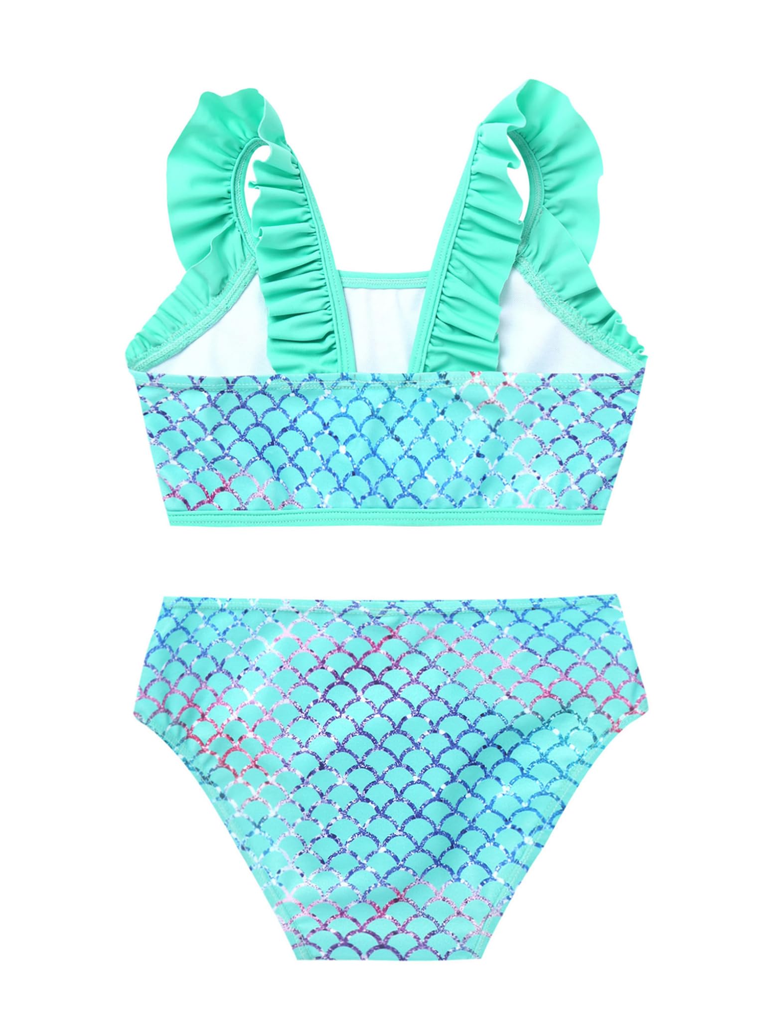 Dziewczęcy kostium kąpielowy, jednorożce, bikini, dwuczęściowy zestaw bikini z szortami kąpielowymi, moda kąpielowa, strój kąpielowy