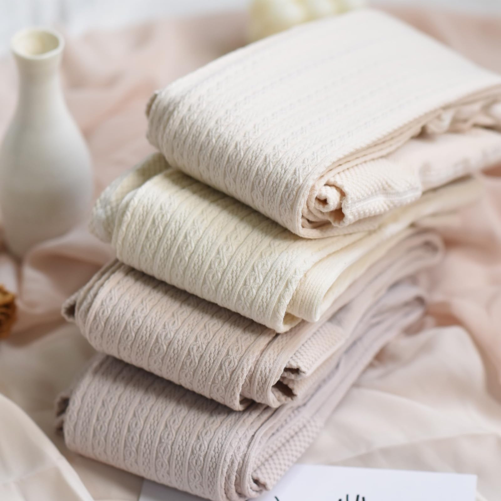 Verdickte Baumwoll Leggings, hochelastische Winter Strumpfhose, Zopfmuster, strukturiertes Design, weiche, warme Thermo Strumpfhose für Damen, dicke Baumwoll Thermo