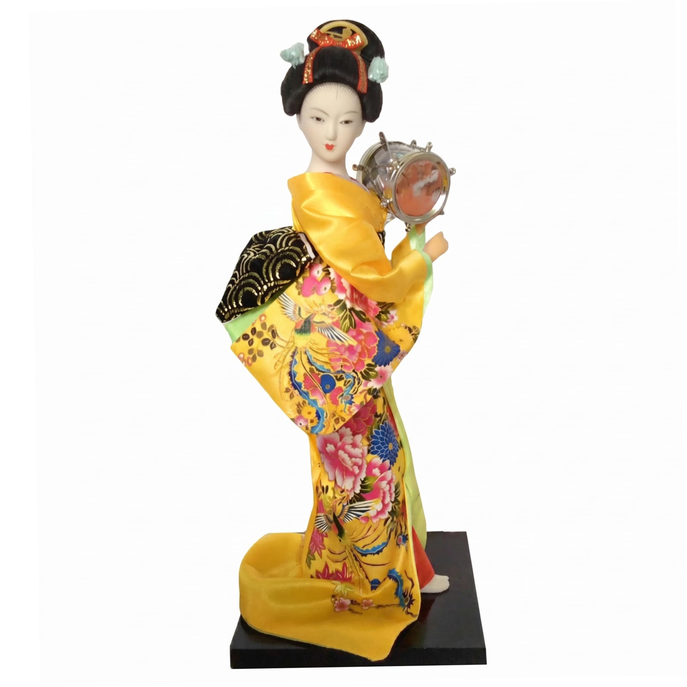 Bemonew Japanese Doll, Traditional Geisha with Exquisite Clothing Japanese Decor Handcrafted Kimono Figurine, 10 Inch