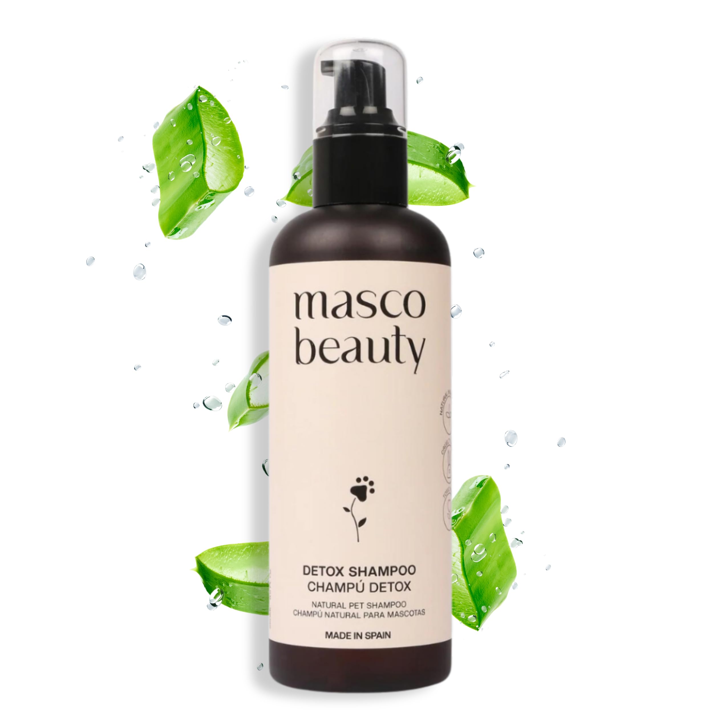 Masco Beauty - Champú Detox | Champu Perro | Champu para Perros | Champu Perros y Champu Gatos | Champu Perros Piel Sensible | Champú Perro | Champu Perros Dermatitis | Champu Natural con Aloe Vera