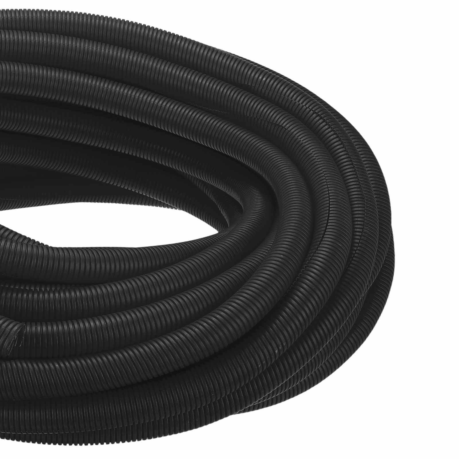 DMiotech 100ft Wire Loom Split Tubing 1 1/4 Inch, Cord Protectors from Pet Flexible Conduit Cable Management for Office Home Garden, Black