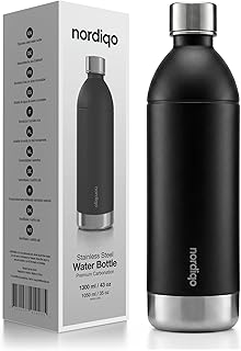 Stainless Steel Carbonating Bottle 43 oz | Compatible with Aarke Carbonator 3 (Not Pro) and SMEG Soda Makers | No Expiration date | Plastic-Free | Dishwasher Safe | Replacement Bottle