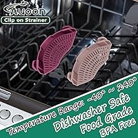 Vista 3 de AUOON Colador de Silicona con Clip - Coladores y Escurridores Ajustables para Todas las Ollas, Sartenes y Tazones Prácticos Utensilios de Cocina