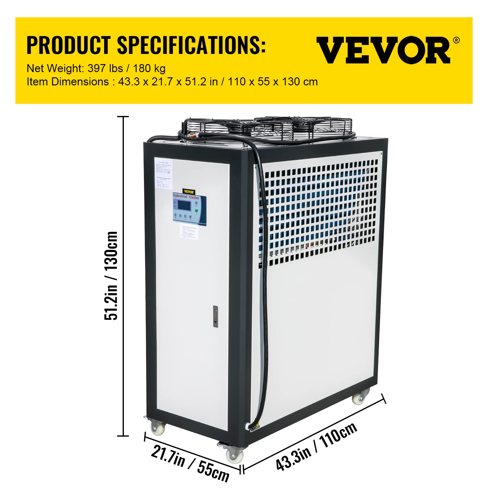 Buy Mophorn AirCooled Chiller Industrial 5 Ton, 5HP Panasonic