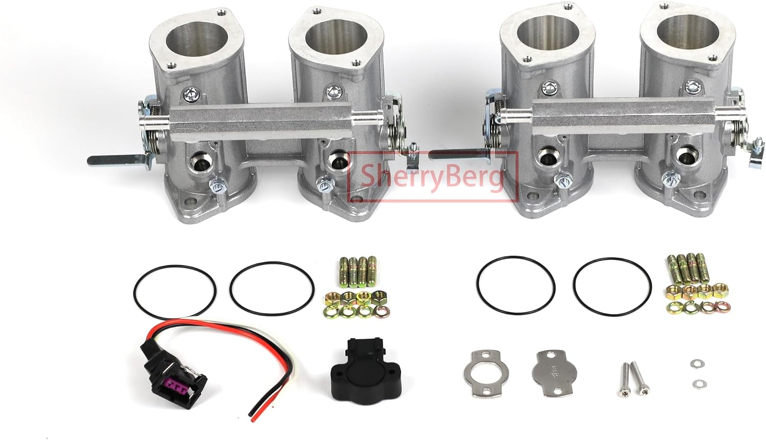 New KIT of (2 TBS) 45dcoe 45 dcoe 45mm Bore Twin Throttle Body Injection fuel rail TPS Weber/Dellorto/Solex DCOE/DHLA