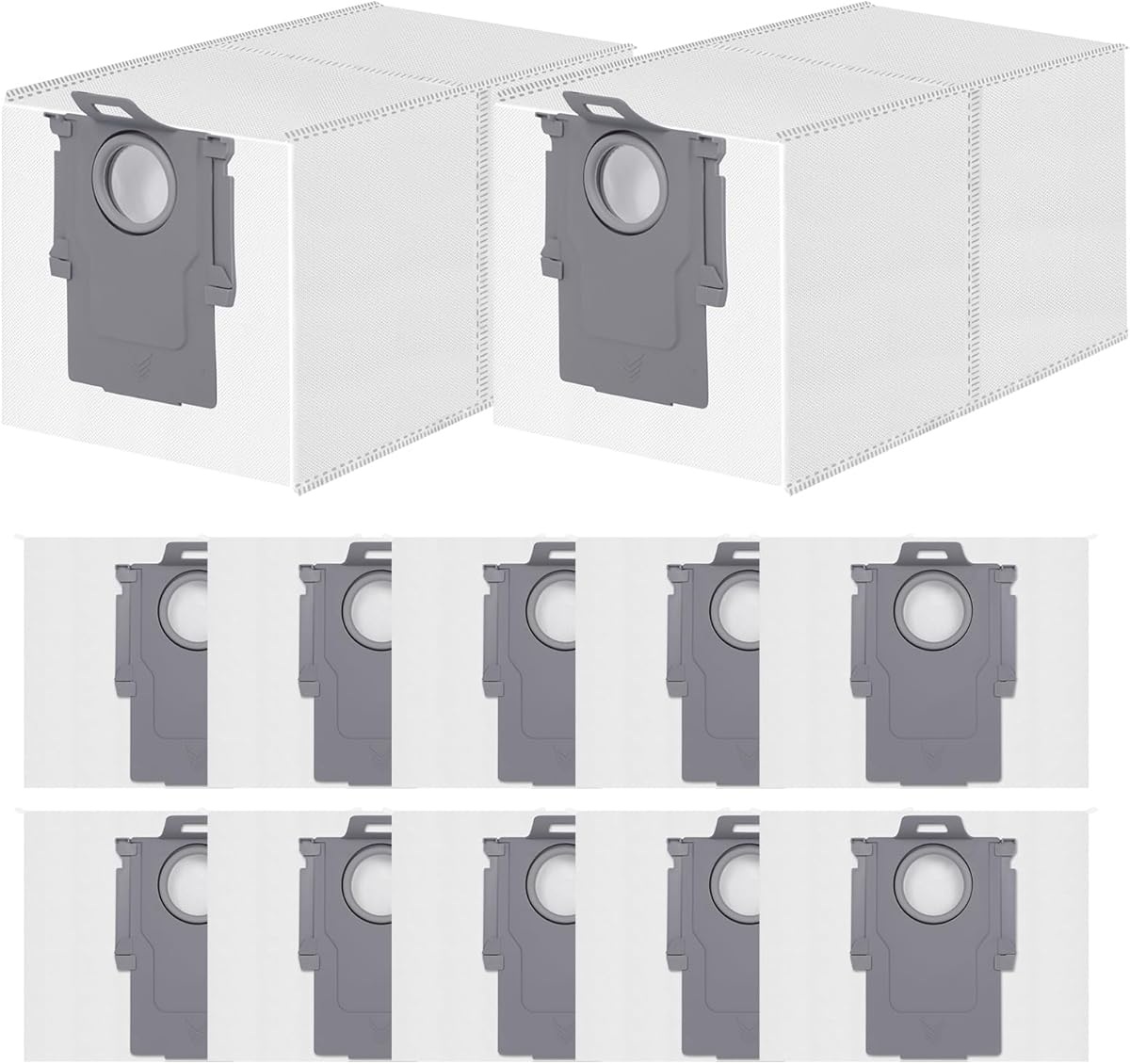 12 Pack Dust Bag for Roborock Qrevo QV 35A/S5V/Saros 10R/Qrevo Edge/S5A/Qrevo CurvX/S/Pro/Master/Plus/Curv/S5X/S8 MaxV/QX Revo Ultra Vacuum Cleaner, 3 L Large Capacity Disposable Bags Replacement