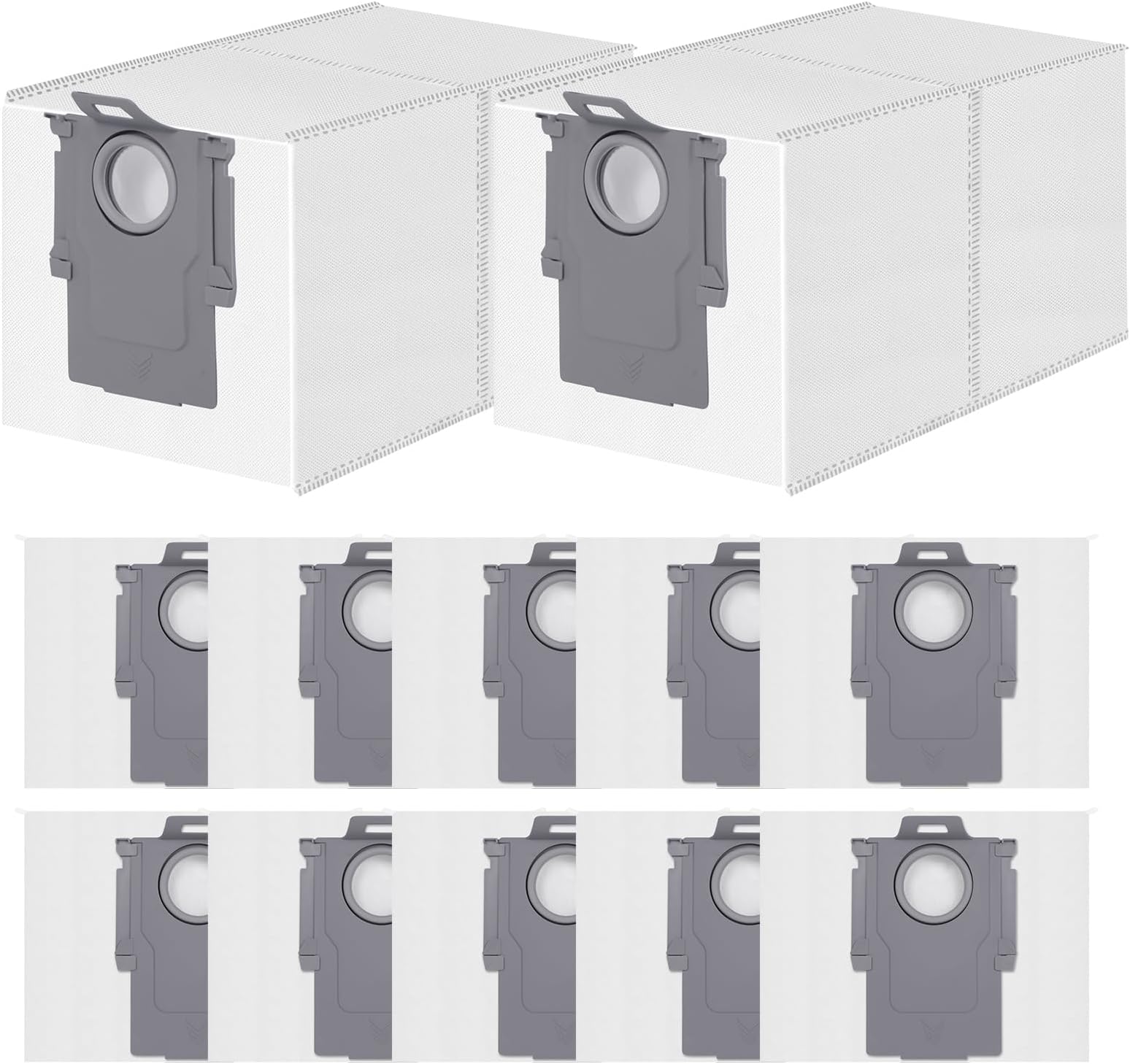 12 Pack Dust Bag for Roborock Q Revo/QV 35S/35A/Qrevo S5V/Saros 10R/Qrevo Edge S5A/Qrevo Curv/Qrevo S/Pro/Master/Plus/S8 MaxV Ultra Vacuum Cleaner, 3 L Large Capacity Disposable Bags Replacement