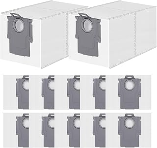 12 Pack Dust Bag for Roborock Q Revo/QV 35S/35A/Qrevo S5V/Saros 10R/Qrevo Edge S5A/Qrevo Curv/Qrevo S/Pro/Master/Plus/S8 MaxV Ultra Vacuum Cleaner, 3 L Large Capacity Disposable Bags Replacement