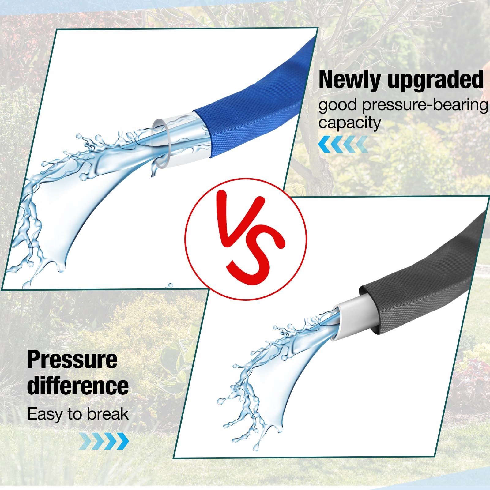 Frienda 100 Ft Non Expanding Garden Hose, 5/8