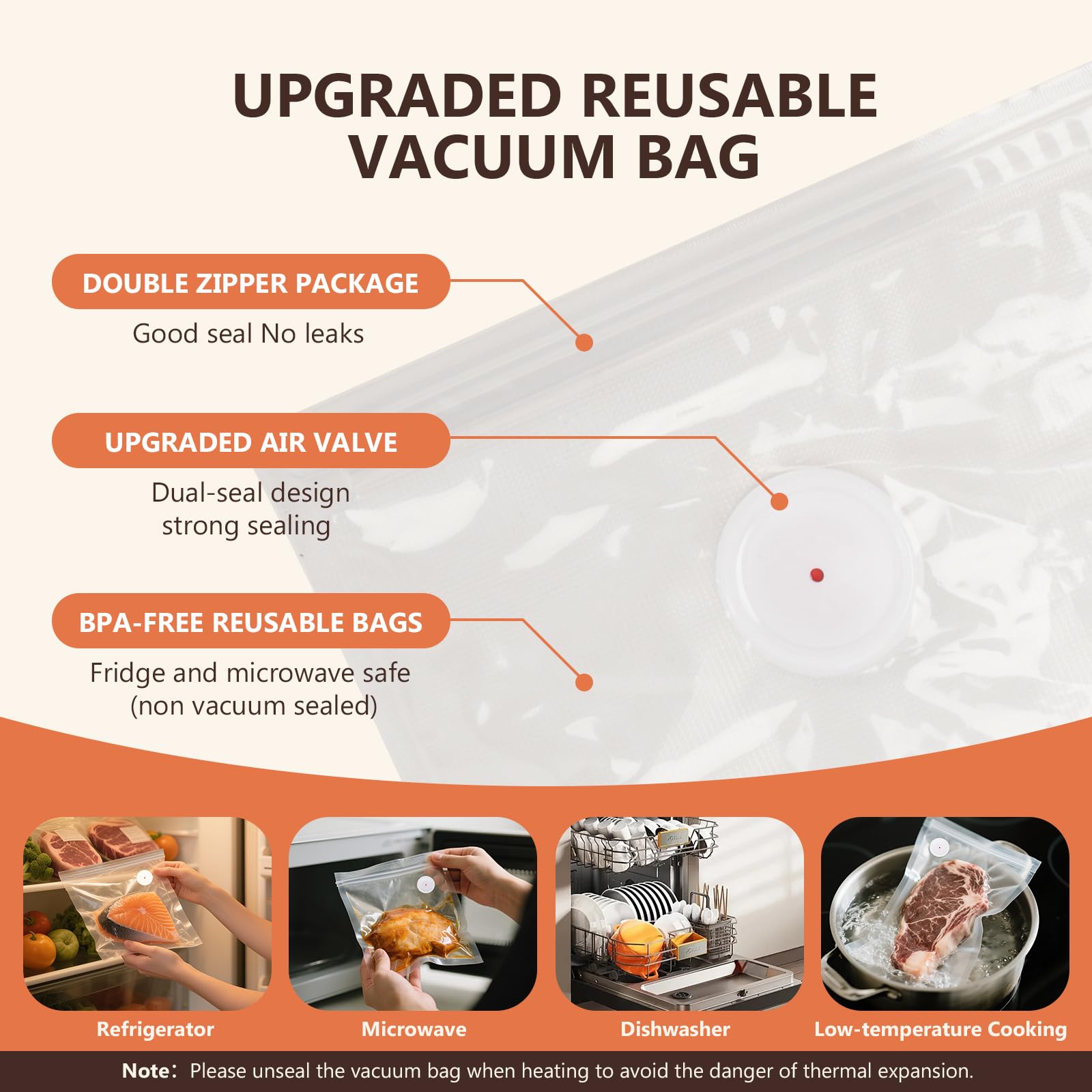 Ensemble de scellage sous vide (machine à emballer sous vide + 40 sacs) puissant à main avec réservoir d'eau visuel, étanche, compact, portable, 10 fois conservation et fraîcheur