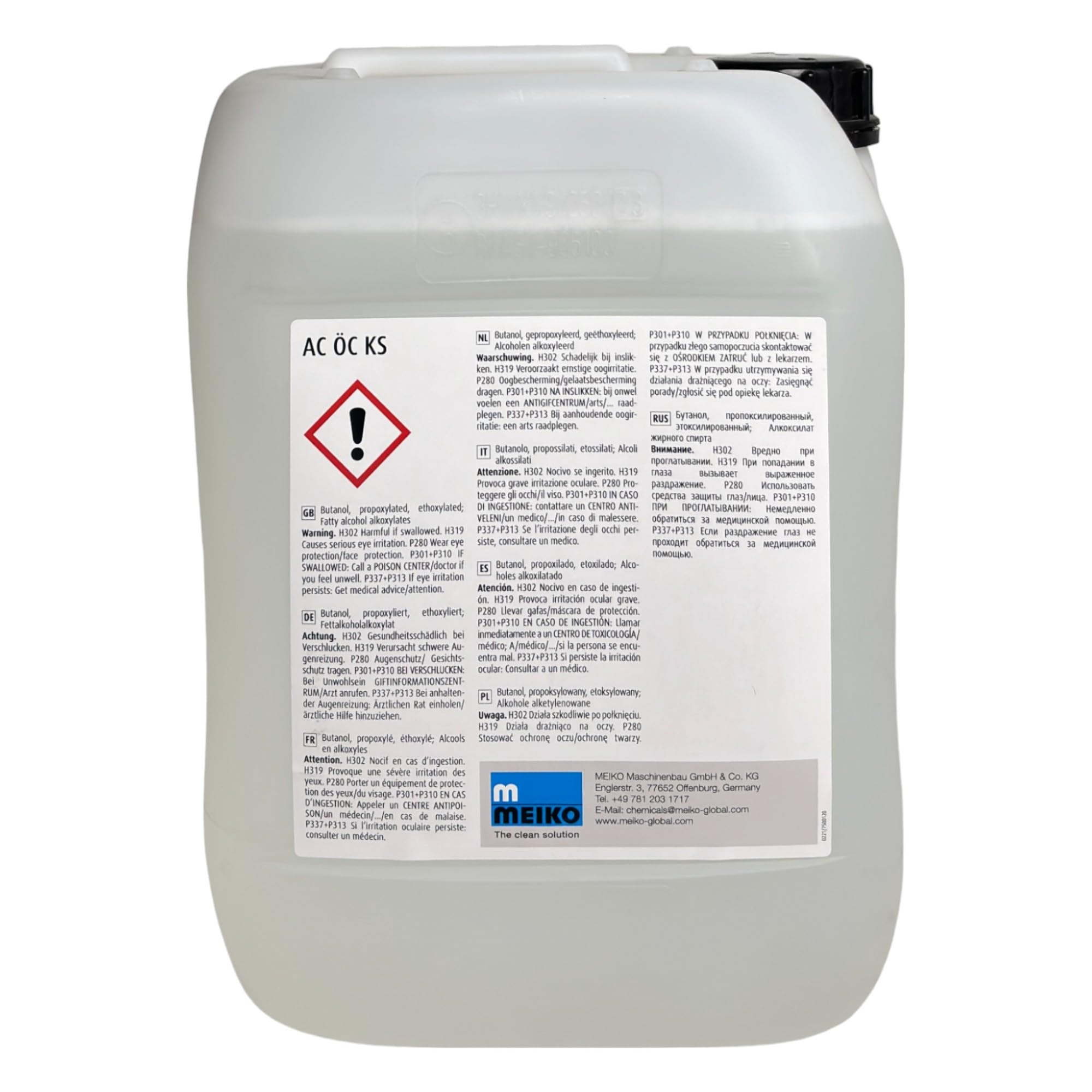 Meiko ACTIVE ÖkoClean KS 10L flüssiger Universal-Klarspüler für Geschirr phosphatfrei