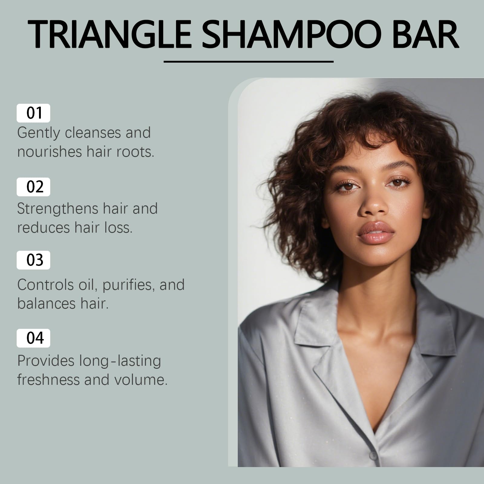Sapone per capelli alle foglie di cipresso Nature Triangle Shampoo Bar - Shampoo e balsamo solidi per donne e uomini, sapone per capelli alle erbe per volumizzare e controllare il sebo (8 pezzi)